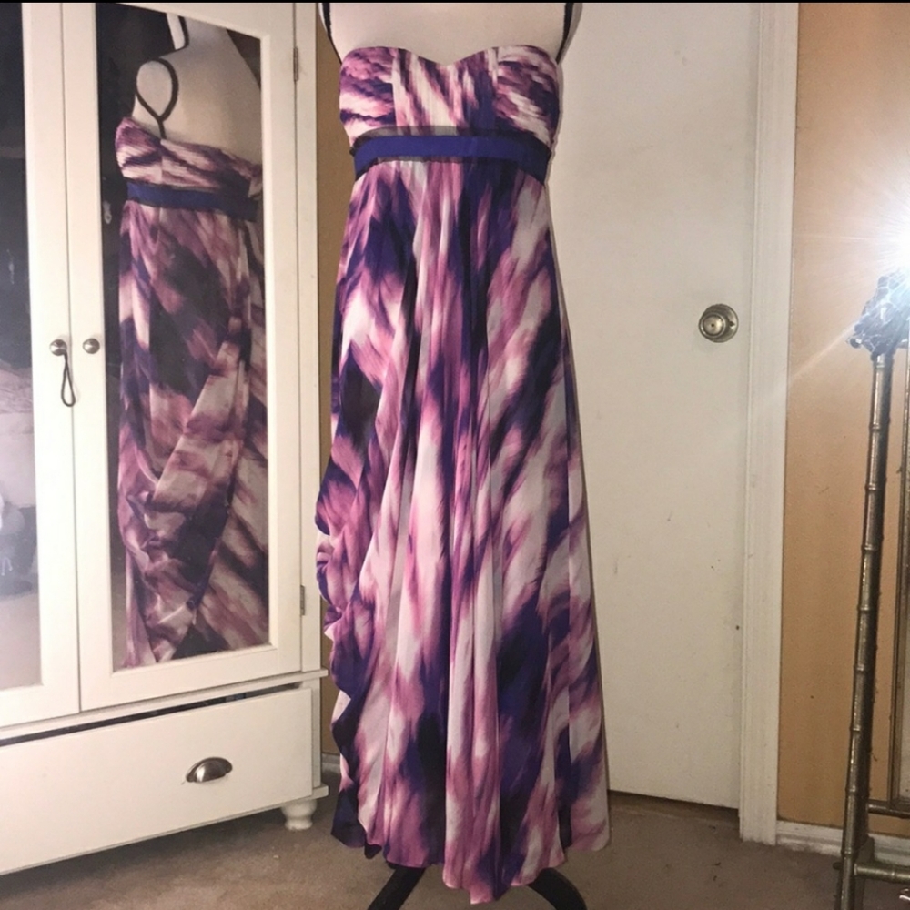 Bcbg Max Azria Strapless Flowy Maxi Dress Sz 10